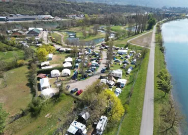 Vue aérienne du camping
